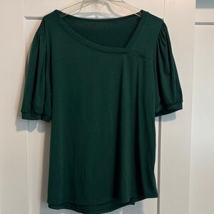 Micoson Women Puff Sleeves Tops Fashion Asymmetrical Neck